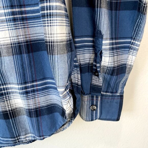 Gap Blue Plaid Button Down Shirt S - Picture 4 of 7